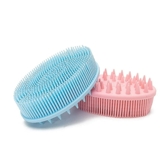 Tatum88 2 In 1 Silicone Loofah Body Scrubber, Soft Rubber Loofahs,sponge Scrubber Brush, Silicon Back Scrubber Bath Shower Kit Compatible Withblue+pink2 In 1 Silicone Loofah Body Scrubber, Soft