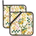 thumbnail image 1 of SKQIT Summer Lemons Flowers Print Pot Holders Set of 2, Kitchen Heat Resistant Potholder for Microwave Cooking Baking Oven End Dishes and BBQ, 1 of 7