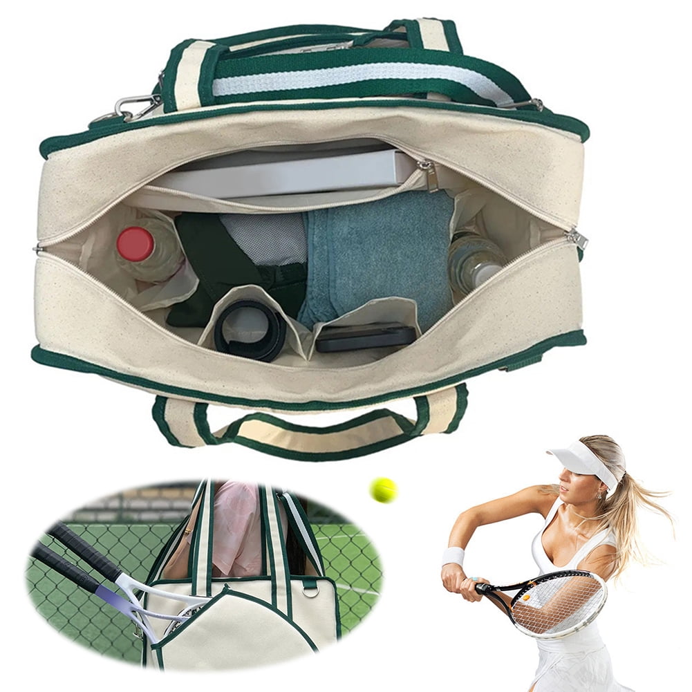 Neoprene Tennis Tote Bag Large Women Large Sports Handbag Tennis Racket Shoulder Bag Tennis Tote Bag for 2 Rackets