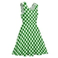 thumbnail image 5 of 2024 Plaid Print Dress Sleeveless Green And White Checkered Casual Dresses Summer Women Big Size Kawaii Graphic Skate Dress, 5 of 7