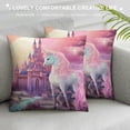 thumbnail image 3 of PHYHOO Girly Unicorn Throw Pillow Cover Pink Cartoon Castle Cushion Cover for Kids Girls Teens Starry Galaxy Dreamy Clouds Decor Cushion Case for Bedroom Sofa, 3 of 5