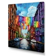 thumbnail image 2 of Designart "City Clothes in Colorful Laundry I" Illustration Canvas Wall Art - Modern Colorful Laundry Living Room Canvas Art, 2 of 6