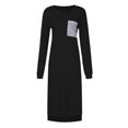 thumbnail image 3 of Qiopertar Robe Mode Femme Imprimé Léopard avec Poches Patchwork Manches Longues Robe Décontractée en Solde à Moins de 5$ en Solde, 3 of 8