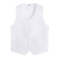 thumbnail image 2 of Yruioon Kids Volunteer Activities Vest Solid Color Button Down Waistcoat Boys Girls Waiter Bartender White M/11, 2 of 5