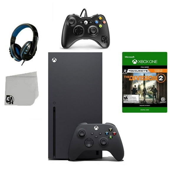Pre-Owned Xbox Series X Video Game Console Black with Tom Clancy's The Division 2 BOLT AXTION Bundle with 2 Controller ( )