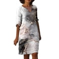 thumbnail image 1 of EQWLJWE Robes d'Été pour Femmes 2023 Mode Femmes Été Rétro Décontracté Chandail Imprimé Aguichant Robe à Manches Courtes, 1 of 4