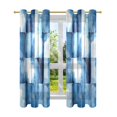 thumbnail image 7 of Yayeee Window Curtains Light Filtering 63"x42" Grommet Panel Pair Home Living Room Decor, Blue Pattern, 7 of 7