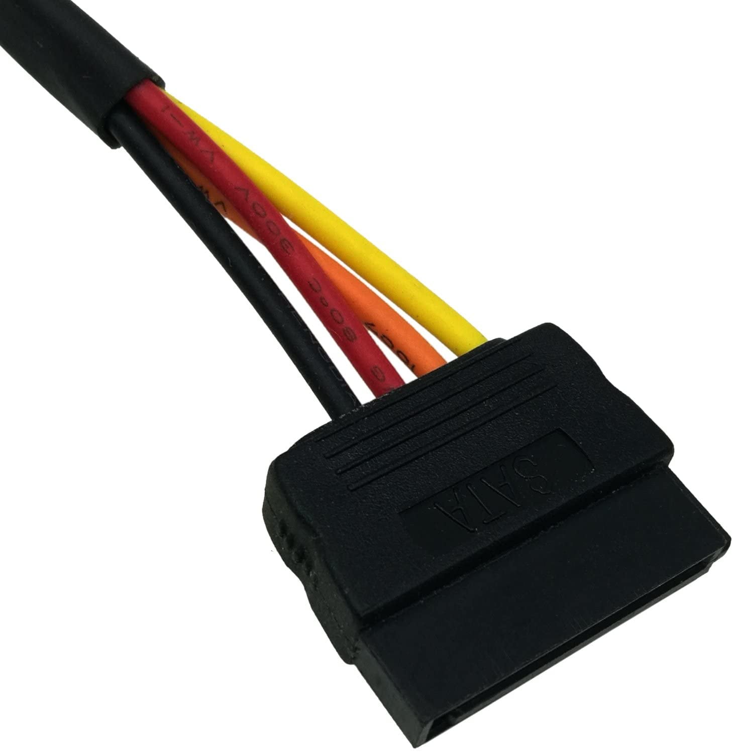 HRTGFD-(2-Pack 15 Pin SATA Power Extension Cable, M/F Serial ATA HDD Hard Drive Adapter Sleeved 12-inch (30CM)