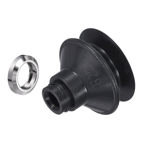 Uxcell Nitrile Rubber Bellows 4mm ID x 27mm OD Vacuum Suction Cup with Gasket Black