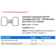 thumbnail image 2 of Automatic Transmission Filter Kit - Compatible with 1994 - 1996 Mercedes-Benz S320 3.2L 6-Cylinder 1995, 2 of 2