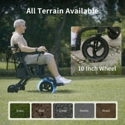 Sinceborn 4 in 1 Intelligent Electric Rollator Walker with Seat, Lightweight Foldable Wheelchair Walker Combo,Detachable Footrests, 10 Wheels Electric Wheechair for Adults,High Style