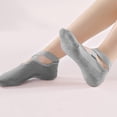 thumbnail image 4 of Babcutegg Pilates Socks for Women Yoga Non-Slip Gym Wear Comfortable and Breathable with Straps Athletic Wear Womens Athletic Wear Dark Gray Size Free Size, 4 of 6