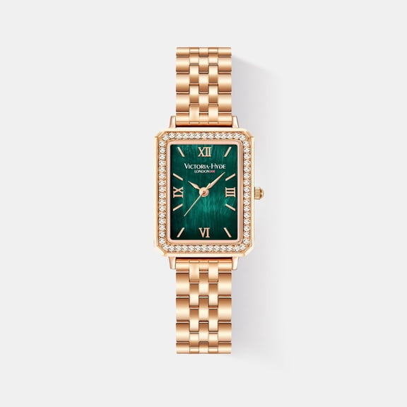 VICTORIA HYDE Fashion Women's Watch, Ladies Watch Stainless Steel & bright Czech diamonds, Rose Gold