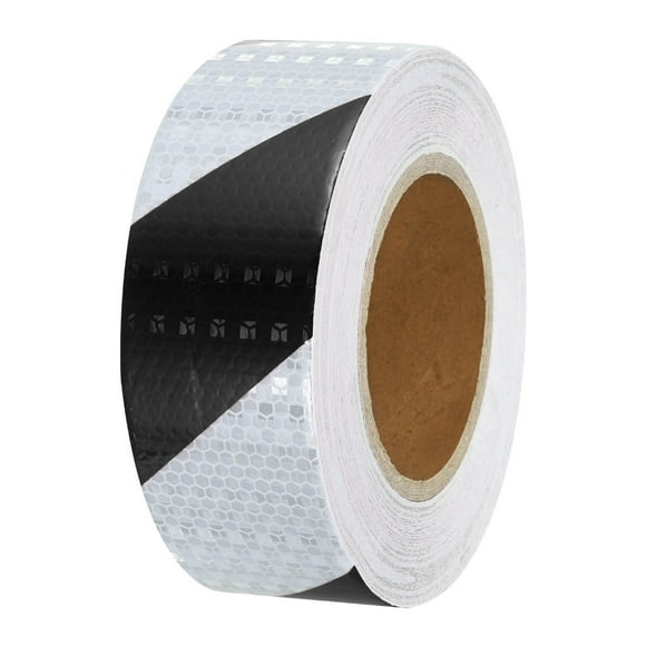 Unique Bargains Reflective Tape, 2'x82 Ft Waterproof Reflective Tape Warning Safety Tape Reflector for Trucks, Twill White Black