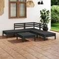 thumbnail image 1 of vidaXL 6 Piece Garden Lounge Set Solid Pinewood Black, 1 of 1