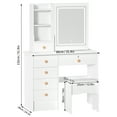 thumbnail image 3 of Andvari LED Vanity Table Set with 6 Drawers & Adjustable Mirror, 3 of 10