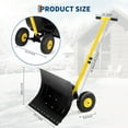 thumbnail image 2 of Snow Shovel with Wheels, 29.1" W x 14.2" H Heavy Duty Snow Pusher for Driveway,Ergonomic Snow Pusher Shovel with Snow Removal Adjustable Angle & Height Handle for Driveway, Pavement, 2 of 7