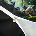 thumbnail image 4 of Metsweet Jungle T-Rex Duvet Cover King, Animal Dinosaurs King Bedding, Green Brown,Black Reversible,3 Pieces,1 Duvet Cover and 2 Pillowcases, 4 of 6