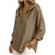 thumbnail image 3 of Neewe Women's Plain Spring Fall Cotton Hoodies Sweatshirt Long Sleeve V Neck Hooded Shirt Top Daily Outfits, 3 of 5