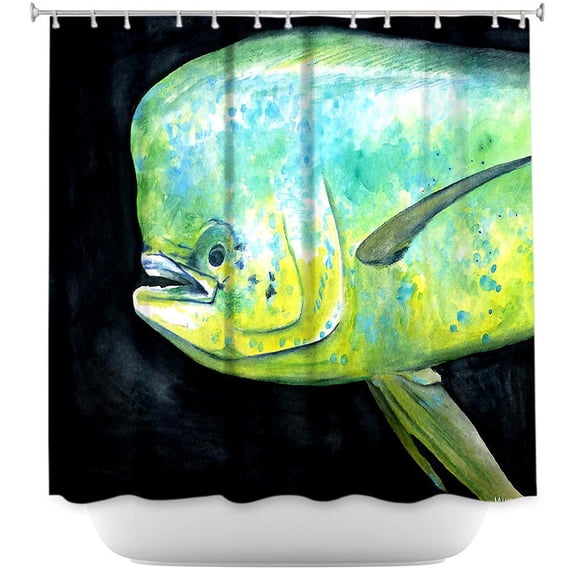 Shower Curtains - DiaNoche Designs - Deep Sea Life- Mahi Mahi Fish