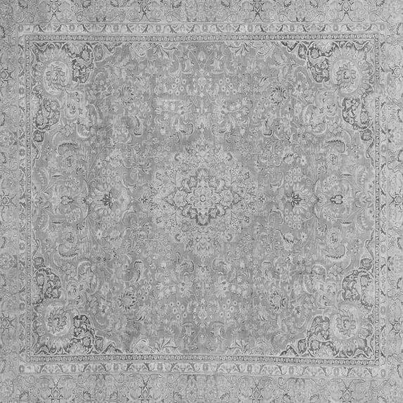 Ahgly Company Indoor Square Abstract Gray Modern Area Rugs, 3' Square