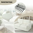 thumbnail image 4 of Queen Sleeper Sofa with Side Storage & 8 Silent Casters - 3-in-1 Pull-Out Chenille Loveseat for Apartment.Beige, 4 of 21