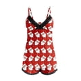 thumbnail image 4 of Lounge Sets for Women – Weekend Brunch Pajamas Two Piece Loungewear with Stylish Fit and Relaxed Look Women's Christmas Print Sleeveless Top And Shorts Set, 4 of 5