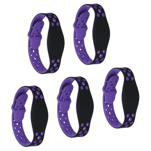 Uxcell RFID Silicone Wristbands 5 Pack 13.56MHZ Smart IC Card Bracelet Waterproof ID Wrist Bands Access Control Purple