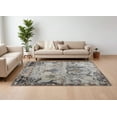 thumbnail image 5 of 9' X 13' Gray Black and Red Ikat Power Loom Area Rug, 5 of 6
