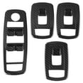 thumbnail image 2 of 4 piezas de cubierta de marco de botón de elevación de ventana de coche estilo fibra de carbono para Maserati Levante 2017-2018, 2 of 10