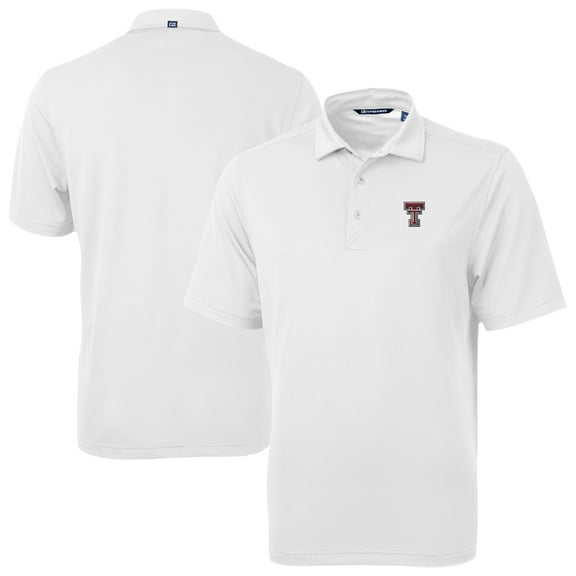 Men's Cutter & Buck White Texas Tech Red Raiders Virtue Eco Pique Recycled Polo