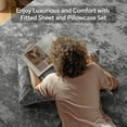 thumbnail image 2 of Velvet Fitted Sheet and Pillowcases Set, Luxury Soft Fuzzy Bottom Sheet with Reinforced Elastic Corner Straps, Deep Pocket up to 15 Inch, 1 Fitted Sheet and 2 Pillowcases (Cal King, Grey), 2 of 17