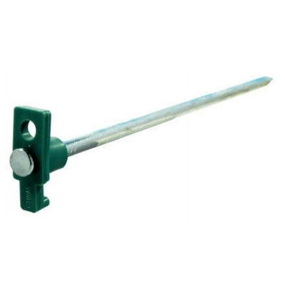 SE 10.5" Galvanized Non-Rust Tent Peg Stakes w/ Green Stopper (Set of 10) 9NRC10