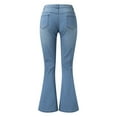 thumbnail image 4 of Vedolay Women's Plus Size Pants Women's High Waisted Straight Leg Crossover Stretch Casual Denim Pants,Light Blue XL, 4 of 5