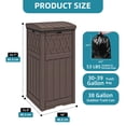 thumbnail image 2 of Uforic 32 Gallon Outdoor Trash Can, Waterproof Resin Garbage Bin with Lid & Drip Tray for Porch Backyard Patio, Dark Brown, 2 of 10