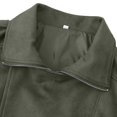 thumbnail image 6 of Women's Suede Lapel Motorcycle Jacket, Batwing Sleeve Short Style Coat, Ribbed Trim Belted Outerwear, Casual Zippered Jacket with Pockets, Spring Streetwear Fashion, Oversized Comfort Top Army Green, 6 of 8