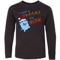 thumbnail image 3 of Inktastic I Want a Hippopotamus For Christmas Cute Stuffed Hippo Long Sleeve Youth T-Shirt, 3 of 5