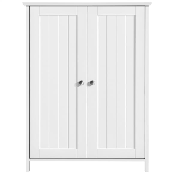 Yaheetech Free Standing Floor Cabinet with 2 Doors and 2 Shelves, White
