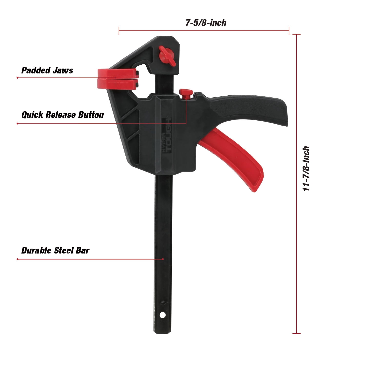 Hyper Tough 6-inch Trigger Ratcheting Bar Clamp and Spreader, Nylon