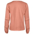 thumbnail image 6 of Idoravan Long Sleeve Shirts for Women Clearance Fashion Women Fashion Solid Long Sleeve V-Neck T-shirt Blouse Hollow Out Tops, 6 of 7