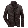 thumbnail image 3 of Mens Autumn And Winter Casual Baseball Uniform Leather Jacket Leather Jacket, 3 of 7