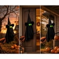 thumbnail image 4 of Orangide Outdoor Halloween Decoration Hanging Ghost Witch, 28 In Large Hanging Flying Ghost on Broomstick with Witch Hat Lighted, Ghost Decor for Porch Yard Tree, 4 of 6