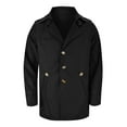 thumbnail image 3 of QHFBli Regular Fit Mens Trench Coat Men's Classic Long Trench Coat with Lapel Collar Casual Outdoor Black XXXXXL, 3 of 7