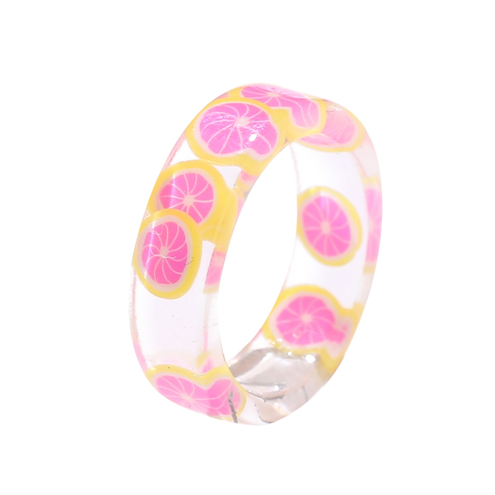 NEGJ Resin Rings Acrylic Cute Trendy Rings Colorful Rhinestone Rings