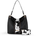 thumbnail image 1 of Bandolera Montana West de piel vegana con estampado de vaca, 1 of 6