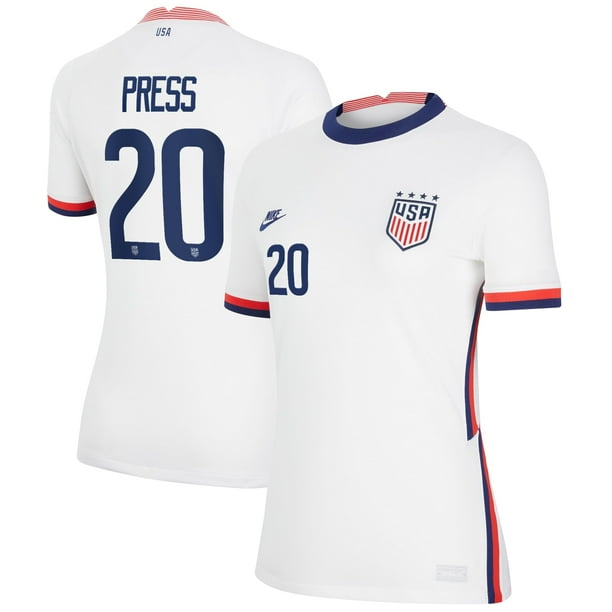 Nike Christen Press Uswnt Nike Women S 2020 Home Breathe Stadium Replica Player Jersey White Walmart Com Walmart Com