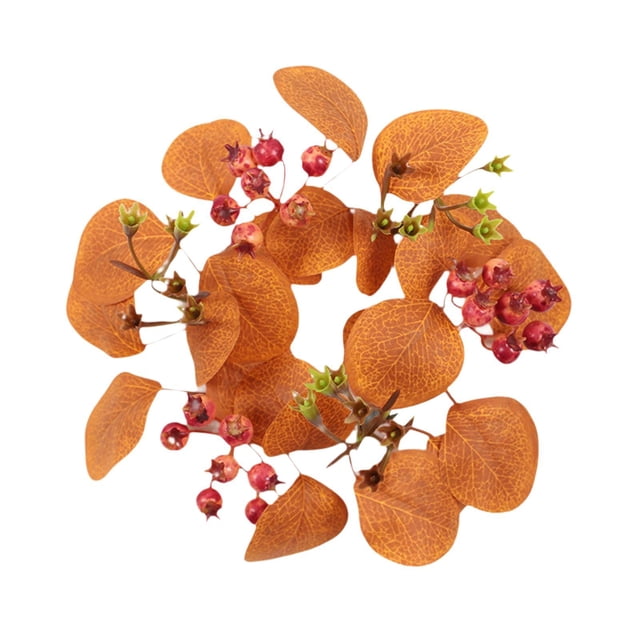 Guirnalda de velas de otoño, corona de velas con hojas de eucalipto, decoración floral fácil de usar para centros de mesa, bodas, Acción de Gracias