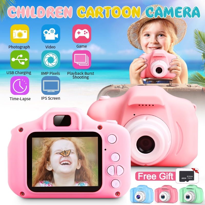 Kids Camera, 200W Pixels Children Video Cameras for Boys Girls Birthday Christmas Toy Gifts 3-12 Year Old Kid Action Camera Toddler Video Recorder 2 Inch (32G TF Card Included)