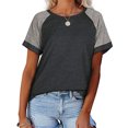 thumbnail image 4 of T-Shirt Femme à Manches Courtes Col Rond Ample Blouse Décontractée pour Femmes, Gris Foncé, m, 4 of 6