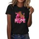 thumbnail image 1 of Gibobby Camisetas Mujer Baratas Manga Corta Camiseta manga corta con estampado la mano cinta concientización sobre el cáncer mama para mujer(Negro,CH), 1 of 4